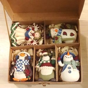 Set Of 5 Handcrafted Ornaments.
